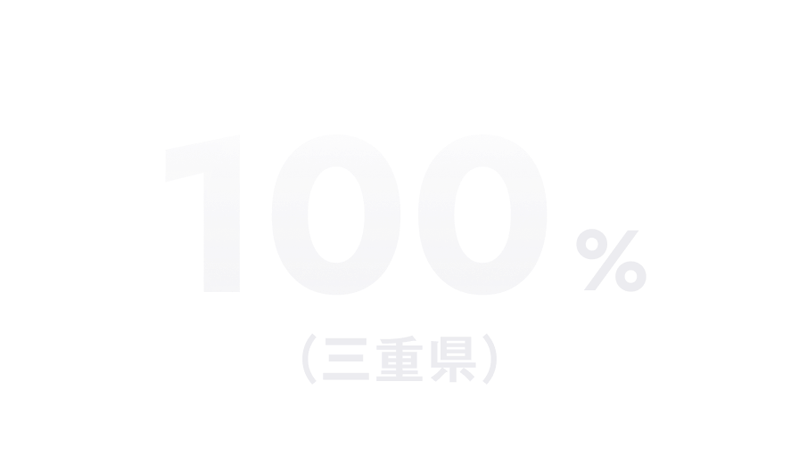 100%（三重県）